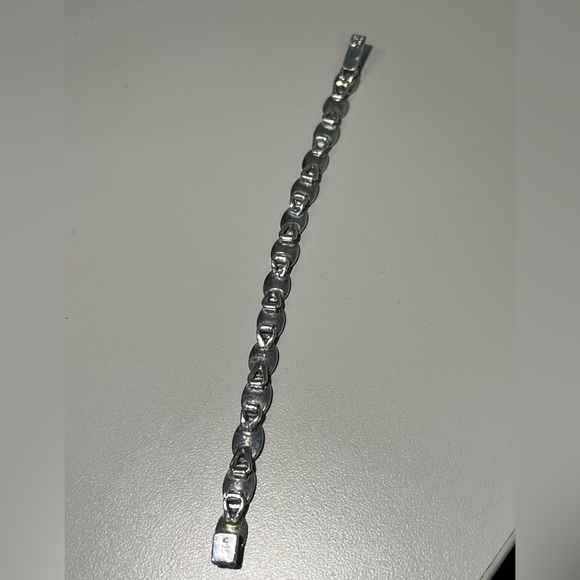925 Vintage Mexico Sterling Silver Disk Link Bracelet - Picture 13 of 13